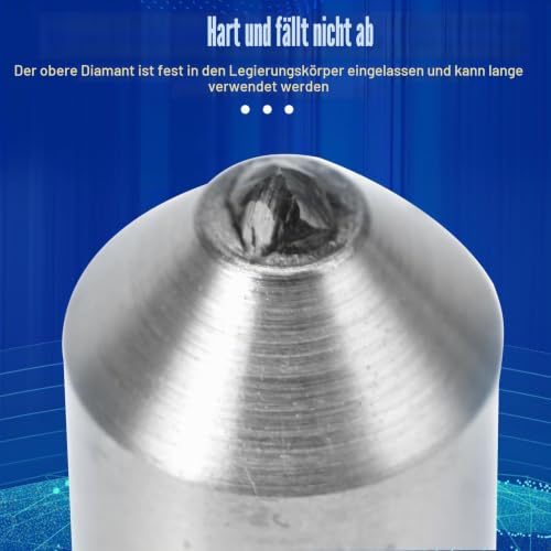Diamant Abrichter, 10mm Dia Diamant Schleifscheiben Abrichter Runde Schaft Diamant Dresser, 10mm x 48mm 0.4 Karat Einpunkt-Abrichtwerkzeug Diamant Abrichtstift Diamant Schleifscheibe Stein Kommode
