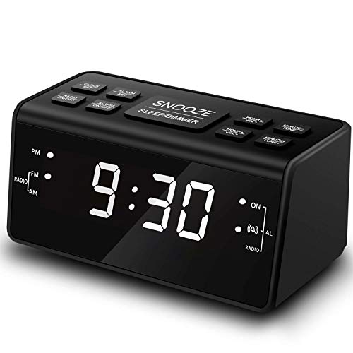 Clock Radio, Digital FM Bedside Alarm Clock Radio with USB Charger Port for Bedroom Guestroom or Livingroom