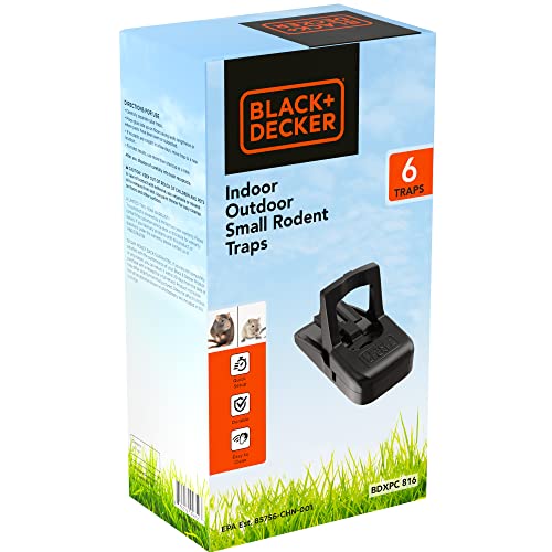 BLACK+DECKER Mouse Trap & Rat Trap- Indoor & Outdoor Instantly Kill Rat Traps- Rodent Snap Trap, Durable, Touch Free & Reusable 