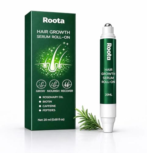 Roota Advanced Hair Growth Roll-On Serum | Saw Palmetto Rosemary & Pea Extract | Supports Fuller Healthier Hair | Clean Non-Greasy Formula for Men & Women | 20ml Pack(1PC)