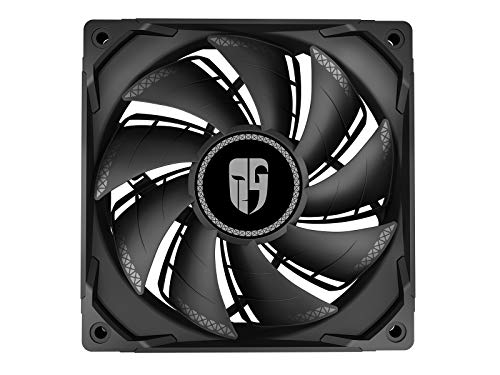DEEP COOL TF120S, Ventilador Negro de 120 mm para PC, Aspas de Doble Capa, 500~1800 RPM u00b1 10%, 10% más de Presión de Aire y 15% más de Flujo de Aire