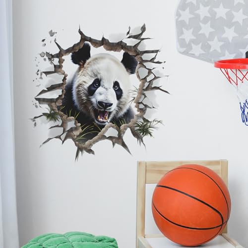 Vinilo decorativo panda 3D pegatina de pared impermeable miniatura 6