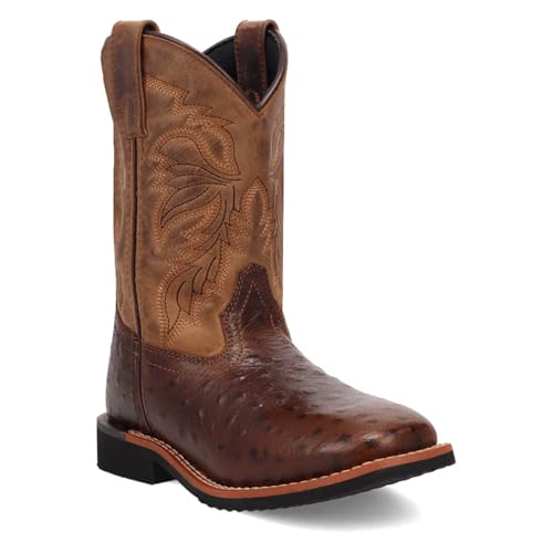 Dan Post Boys' Little Ostrich Print Western Boot Broad Square Toe - Dpc4007