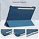 Fintie Hülle für Samsung Galaxy Tab S10 FE/S9 FE 10.9/S9 11 Tablet mit Stifthalter, Ultradünn Schutzhülle mit Translucent Rückseite Cover und Auto Schlaf/Wach Funktion, Pfauenblau
