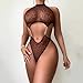 Women's Bodysuit Lingeries Sheer Mesh Leopard Cut Out One Piece Mini Babydoll Rave Outfits