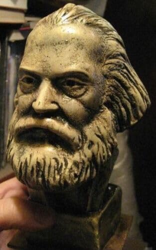 Handmade Marx Bust Sculpture, 7 Inches Tall