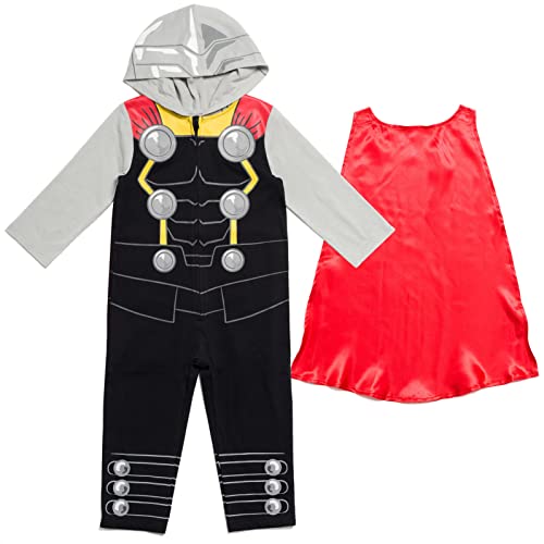 Marvel Avengers Thor Toddler Boys Zip Up Cosplay Coverall and Cape 2T