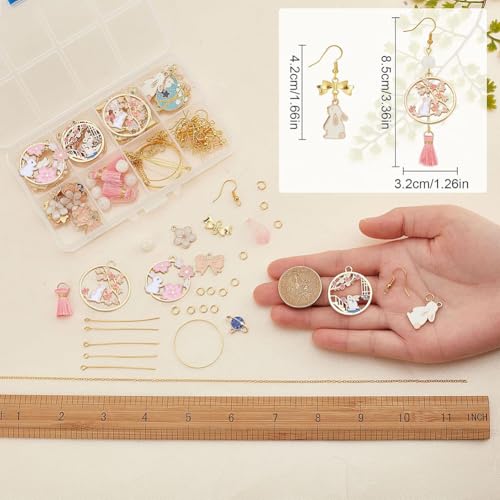 Kit de démarrage bijoux à offrir : 10 paires breloques lapin de Pâques