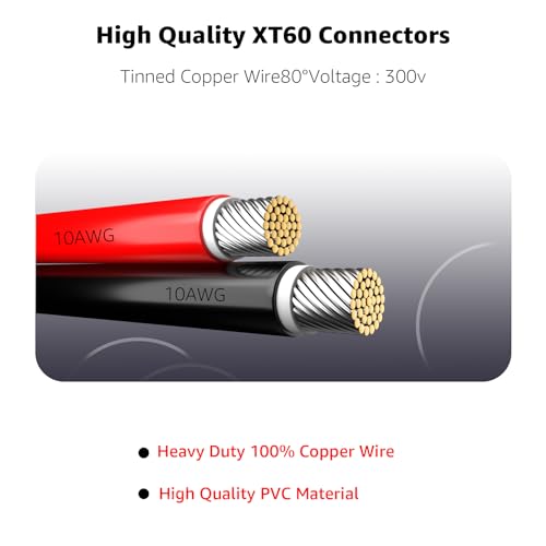 Lusperi Cabo conector 10AWG XT60 macho para Anderson adaptador de plugue Anderson para XT60 compatív