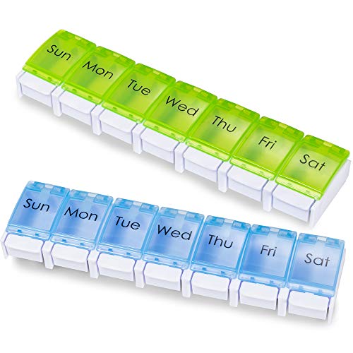 Weekly Pill Organizer, 7 Days Pill Organizer with Easy Open, BPA Free Travel