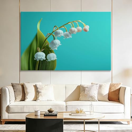 Genérico Cuadro en Lienzo con Impresion 3D Lirio blanco del valle 40x30cm Cuadros Decorativos para Pared Grande Moderno, Decoracion Salon y Dormitorios, con Marco