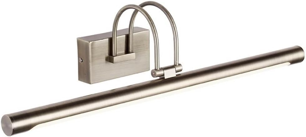 Genérico Apliques de pared con espejo de tocador, luz frontal de espejo de bronce cepillado, apliques de metal lineales, lámpara de maquillaje LED moderna,Lámpara de araña