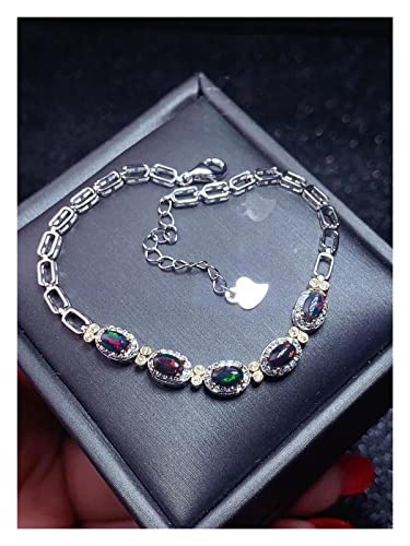 Pendentif opale noire naturelle et chaîne bijoux 925 tendance