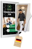 GREEN HOME Staubschutztür mit Reißverschluss | Staubschutz 1,10 x 2,20 m | Aus staubdichtem Polypropylen-Vlies | Set ohne Klebeband | Staubschutz für Türen bei Bauarbeiten & Renovierungen