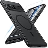 For Sony Xperia 10 Vii ケース【ガラスフィルム付き】MagSafe対応 半透明 耐衝撃 米軍MIL規格 黄変防止 指紋防止 ストラップホール付き Xperia 10 Vii カバークエクスペリア テン マークセブン ケース 6.1インチ (SO-52F / SOG16 / A502SO / XQ-FE44) ブラック