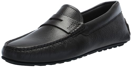 BOSS Men's Noel Grainy Leather Moccasins
