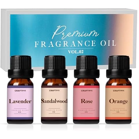 CRAFT911 Fragrance Oil - 4 Bottles Candle Oil Scents for Candle Making | Fragrance Oils for Candle Making Scents | Candle Scent Oil for Candle Scents | Essential Oils for Candle Making Cover