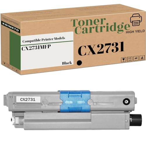 Image of KOINKTO Compatible High Yield CX2731 Toner Cartridges Replacement for OKI 44469813 44469737 44469738 44469739 ,for CX2731MFP Printer (5000 Pages) (1-Pack Black)