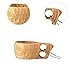 WeiLaiKeQi Wooden Mug for Camping and Hiking, Portable Teacup for Outdoor Use, Double Hole Cup