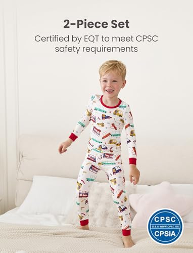 Image of PATPAT Bamboo Viscose Pajama Sets for Toddler Boys & Girls Baby Kids, Ultra-soft Snug fit Pjs Sleepers for Birthday Holiday