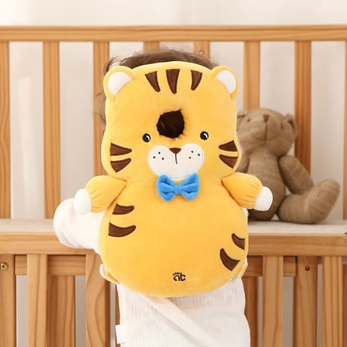 Image of Baby Head Protector Backpack - Soft & Lightweight Head Protection Pillow for Bebe Walking and Crawling(Tiger)