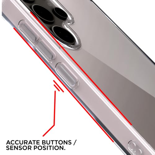 Image of Outlouders Back Cover for Samsung Galaxy S24 Ultra 5G Clear Transparent PC + TPU Bumper Case with Raised Edges for Shockproof Protection (Transparent)