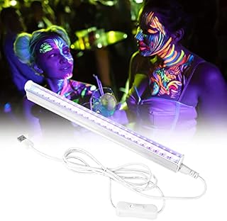 Topwor UV LED Black Light Fixtures, 6W 24LED Portable Black Light Lamp UV Purple LED Fixture for UV Poster, Ultraviolet Curing, Authentication Currency, Stain Detector or DJ Party 1PC