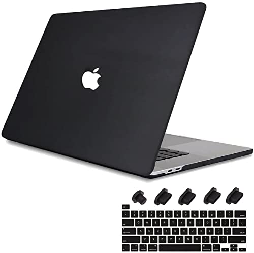 Image of Enthopia MacBook Pro 13 Inch Case (Release 2016 2017 2018 Version - A1989 & A1706 & A1708) (with or Without Touch Bar), Plastic Hard Case & Keyboard Cover and Dust Plug (Jet Black)
