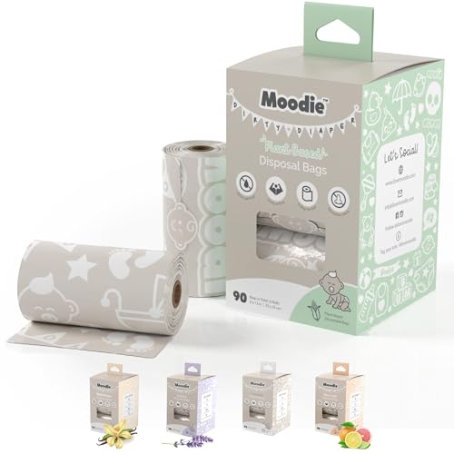 Image of NEW 100% Compostable PLANT-BASED Disposable Diaper Bags (90 BAGS TOTAL) | Biodegradeable Baby Poop Bags (6 Refill Rolls 9x13") | Leak Proof Diaper Trash Bags on the Go | Eco-Friendly Dirty Diaper Bags