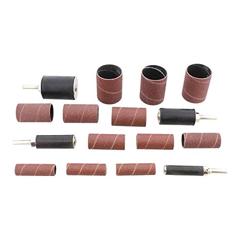 ABN Drum Sanding Kit – 16Pc Sanding Drum for Electric Drill Press Drum Sander Attachment with Spindle Sander Sleeves