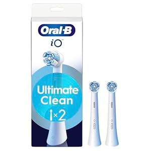 Oral-B iO Series Ultimate Clean, Original Replacement Round Brush Heads, with Crisscross Bristles for Advanced Deep Cleaning and Plaque Removal, Designed for Oral-B iO Electric Toothbrushes, 2
