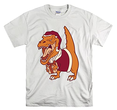 T-shirt blanc motif Père Noël XL haut unisexe pour repas de Noël