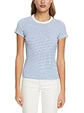 Runder Ausschnitt ESPRIT Gestreiftes Baumwoll-T-Shirt