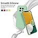 HWPIVOX Case for Huawei Nova 14i 4G, Silicone Protective Phone Case for Huawei Nova 14i 4G with Silicone Lanyard, Slim Thin Soft Shockproof Cover Green