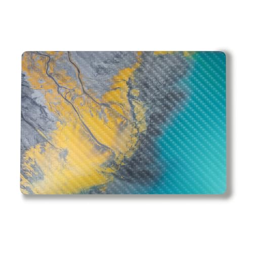 Carbon Fiber Laptop Skin Compatible with Alienware M18 R2 (2024) - Yellow Spill - Premium 3M Vinyl Protective Wrap Decal Cover - Easy to Apply | Crafted in The USA by MightySkins