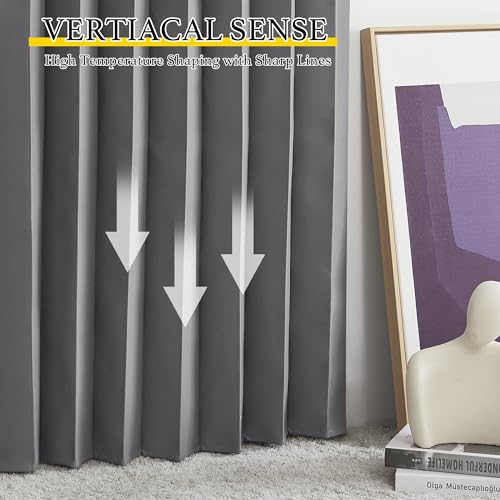 Rideau occultant accordéon gris 96,5 cm large à isolation thermique NICETOWN