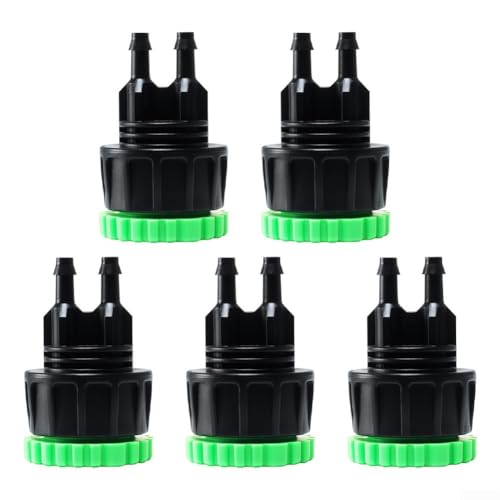 Juego de 5 conectores de riego para grifos de jardín que soportan sistemas de aspersión y tubos capilares de 4/7 mm de diámetro