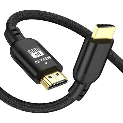 Diyanisly Cable HDMI 8K de 5 M, Cable HDMI 2.1 de Alta Velocidad de 48 Gbps, Trenzado, Compatible con 8K a 60 Hz, 4K a 120 Hz, HDR Dinámico, ARC, con Televisores, Ordenadores Portátiles, PC y HDTV