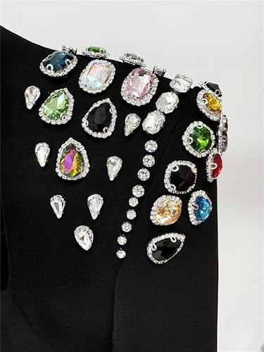 Women's Colorful Diamond Beaded Long Sleeve Bandage Dress Fashion Long Maxi Dresses3