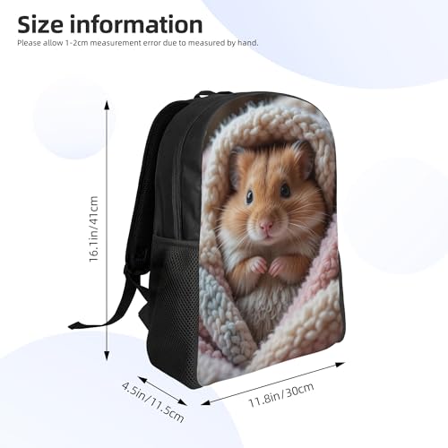Lightweight Daypack For Adult Hamster Cozy Blanket Large Capacity Backpack For Travel Hiking Camping 16 Inch4