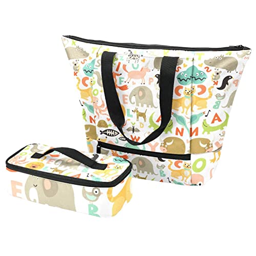 Sac isotherme repas avec boîte à déjeuner enfant, pochette isolante voyage et pique-nique école