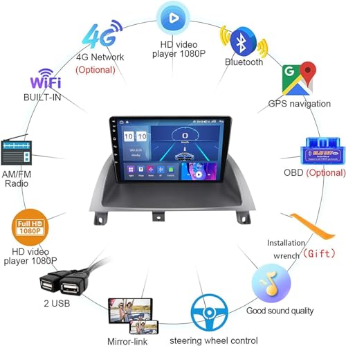 OmurgA Multimedia Player for R-OVER MG3 2010-2016, Android 12 Car Radio Portable 9 Inch Touch Screen Car In-Dash Navigation GPS Units Car Stereo Supports BT/4G 5G/Mirror Link M200S 8 core 2+32GB - Image 4