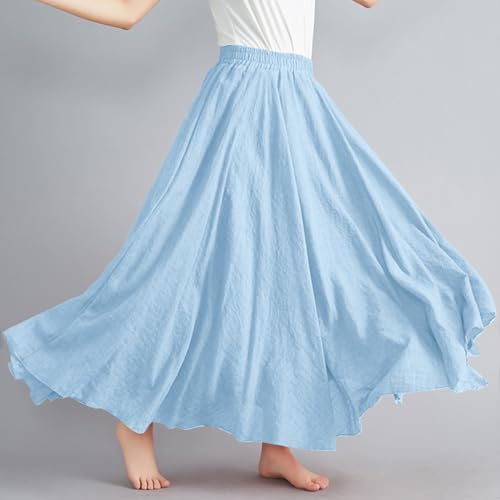 Cotton Linen A-Line Maxi Skirt for Women - Image 2