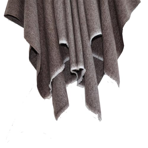 Poncho Damen Strick Reversibel Cape Decke Elegant Warme Schultertuch Gestrickter Schal Mantel für Frühling Herbst（Kaffee ）