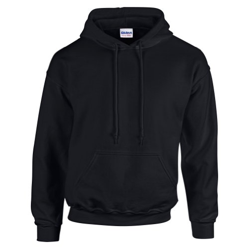 GILDAN Men's Heavy Blend Hooded Sweat Hoodie, Black (Black Black), Large (Size:Large)