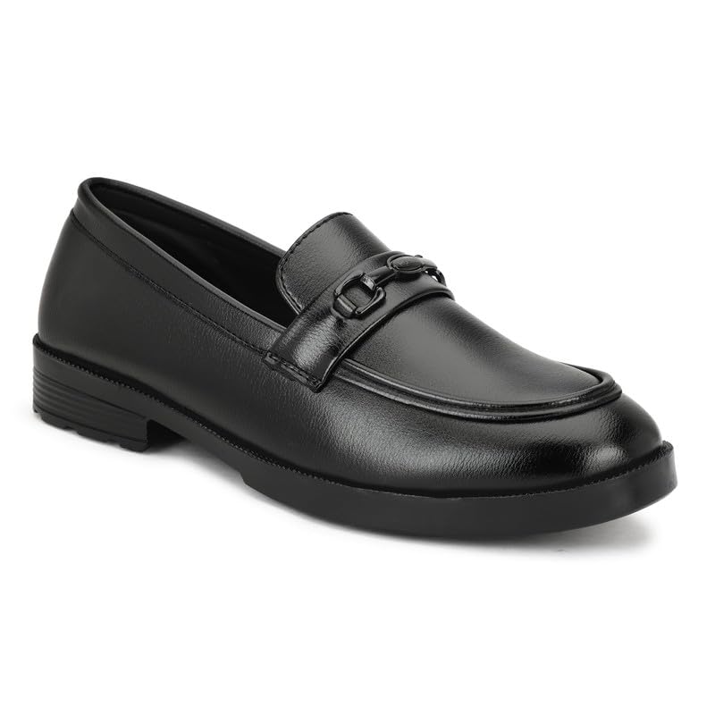 Men’s Chain Buckle Loafers || Premium Smooth Faux Leather Slip On || Formal Office & Casual Wear Shoes