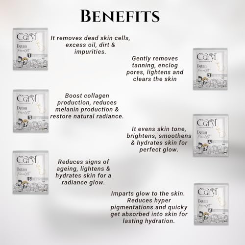 Image of Caryl Detan Facial Kit for Removes Dead Skin Cells,Excess oil,Dirt & Impurities With Glycolic Acid,Green Tea,Bearberry For Remove Tan & Dark Spot,Brightening Skin & Even Tone|All Skin Types 30g