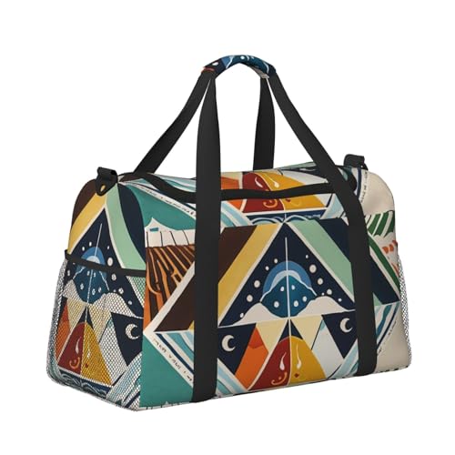 Four Elements Print Travel Duffel Bag for Men & Women, Foldable Travel Bags and Spacious Weekender Tote Bag for Storage Toiletry Luggage Personal Item3