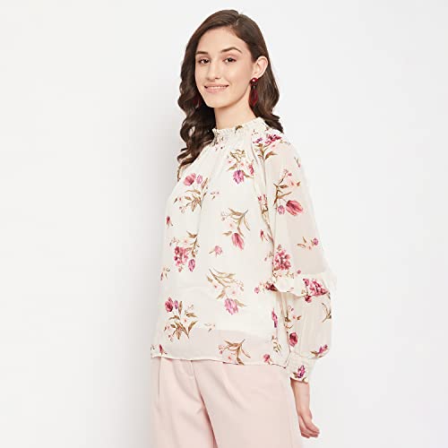 Image of Madame Women Off White Textile Top