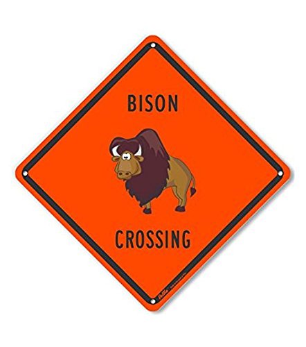 Panneau en plastique Bison Crossing évitez les collisions faune plaque de sécurité 25,4 cm